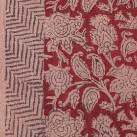 Red - pure wool handloom natural dyed bagh fabric 03