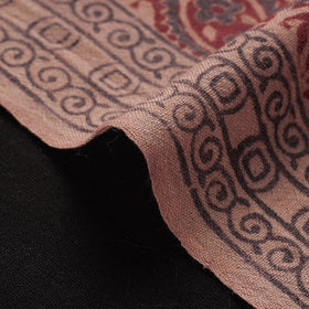 Red - pure wool handloom natural dyed bagh fabric 07