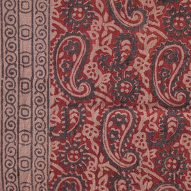 Red - pure wool handloom natural dyed bagh fabric 07