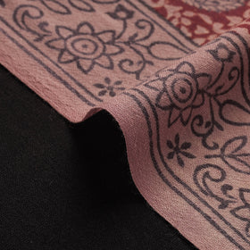 Red - pure wool handloom natural dyed bagh fabric 08