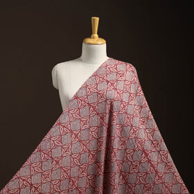 Red - pure wool handloom natural dyed bagh fabric 10