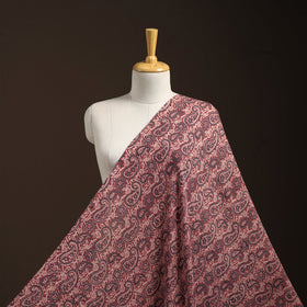 Red - pure wool handloom natural dyed bagh fabric 07