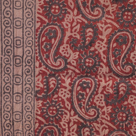 Red - pure wool handloom natural dyed bagh fabric 07
