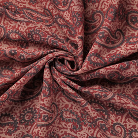 Red - pure wool handloom natural dyed bagh fabric 07