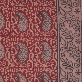 Red - pure wool handloom natural dyed bagh fabric 08
