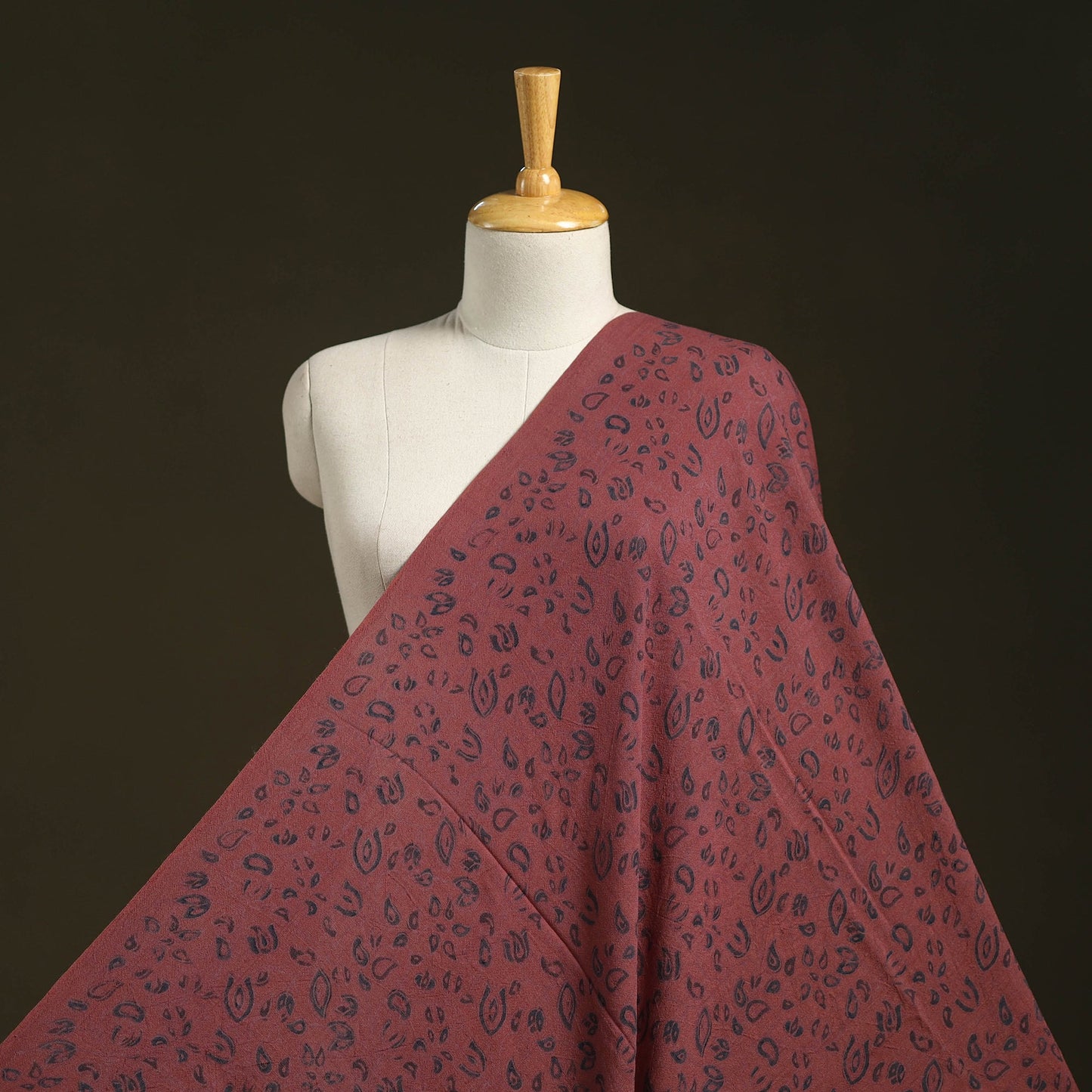 Red - pure wool handloom natural dyed fabric 16