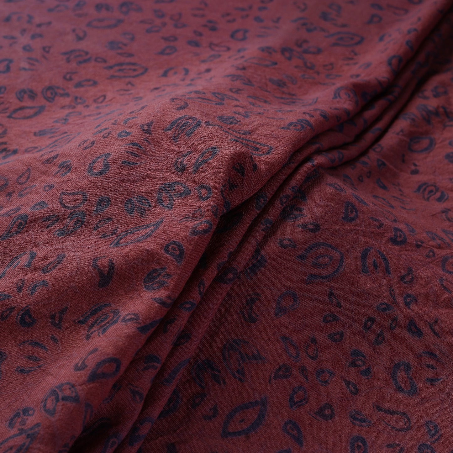 Red - pure wool handloom natural dyed fabric 16