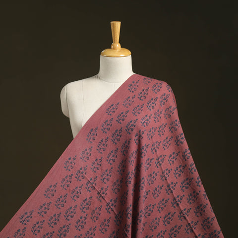 Red - pure wool handloom natural dyed fabric 18