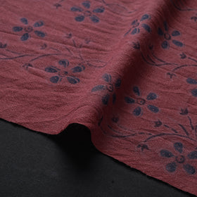 Red - pure wool handloom natural dyed fabric 27