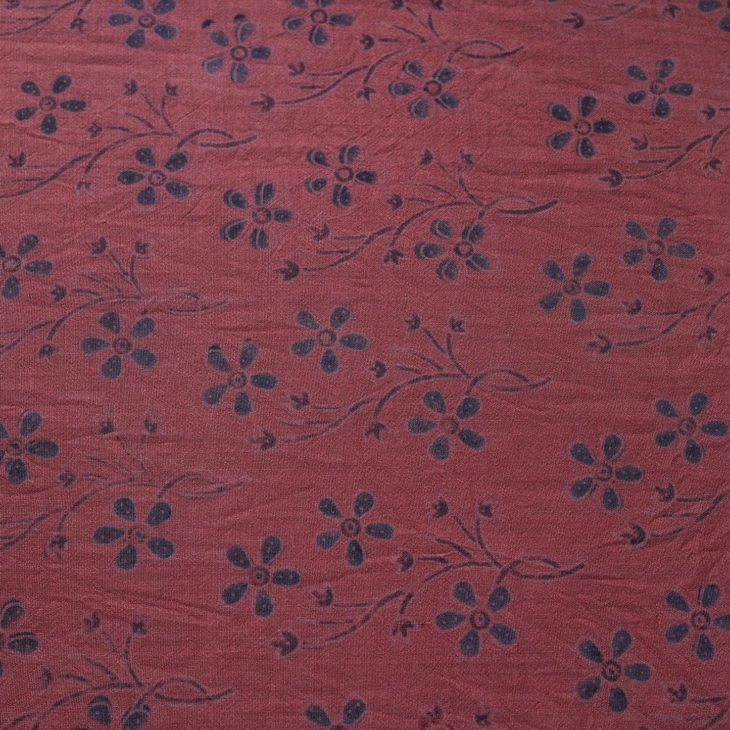 Red - pure wool handloom natural dyed fabric 27