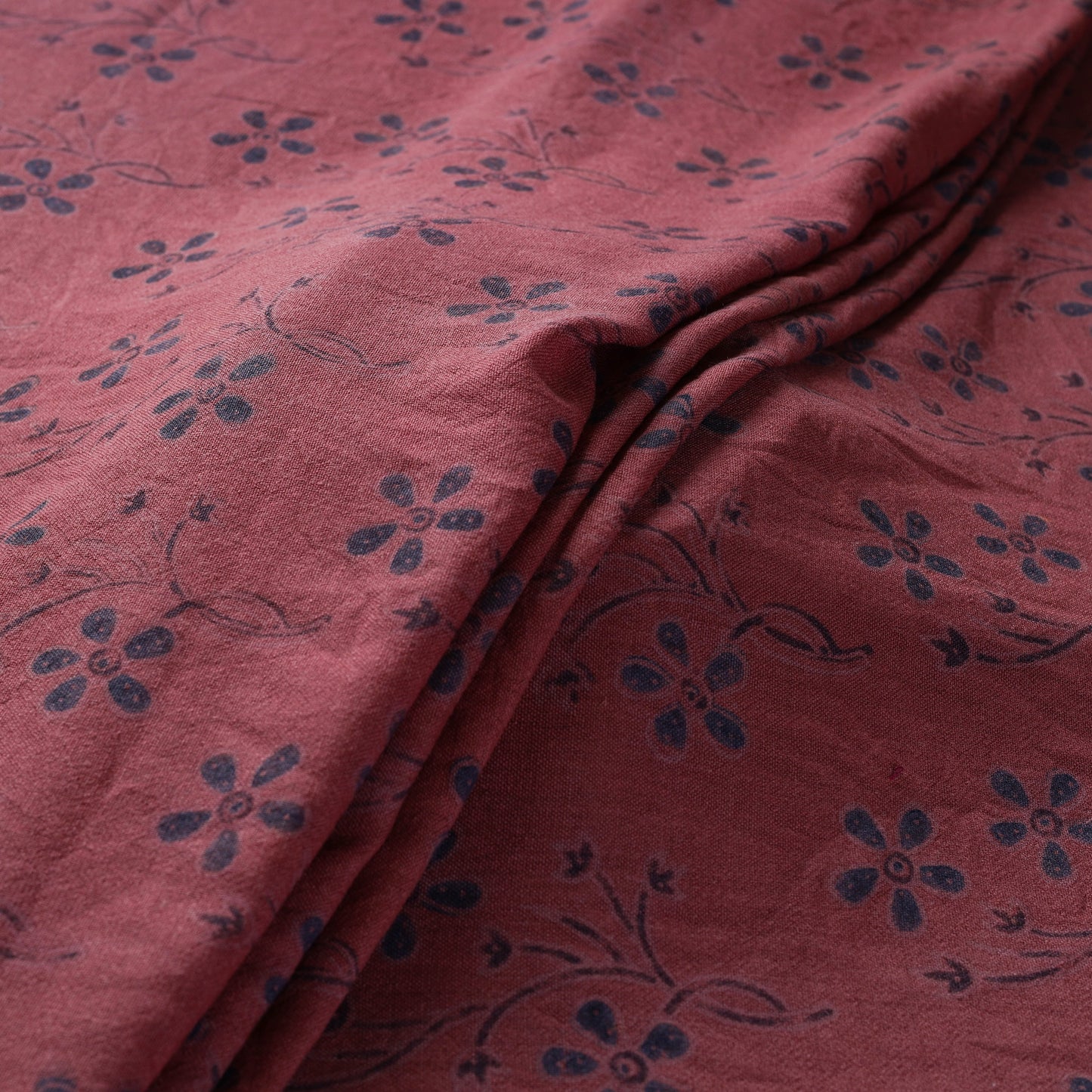 Red - pure wool handloom natural dyed fabric 27