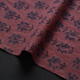 Red - pure wool handloom natural dyed fabric 28