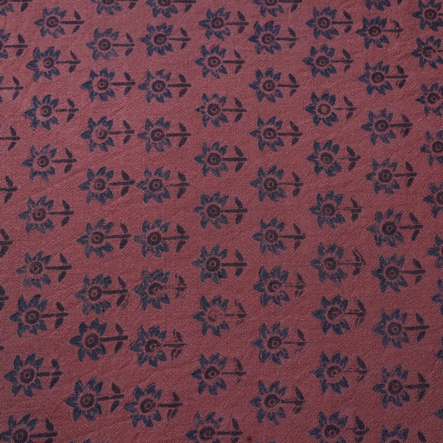 Red - pure wool handloom natural dyed fabric 28