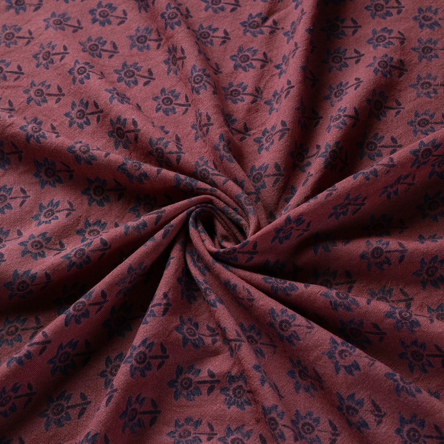 Red - pure wool handloom natural dyed fabric 28