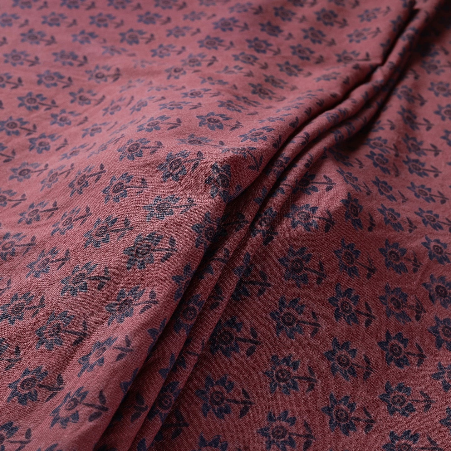 Red - pure wool handloom natural dyed fabric 28