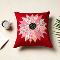 Red - quilted applique cushion cover (16 x 16 in) 11