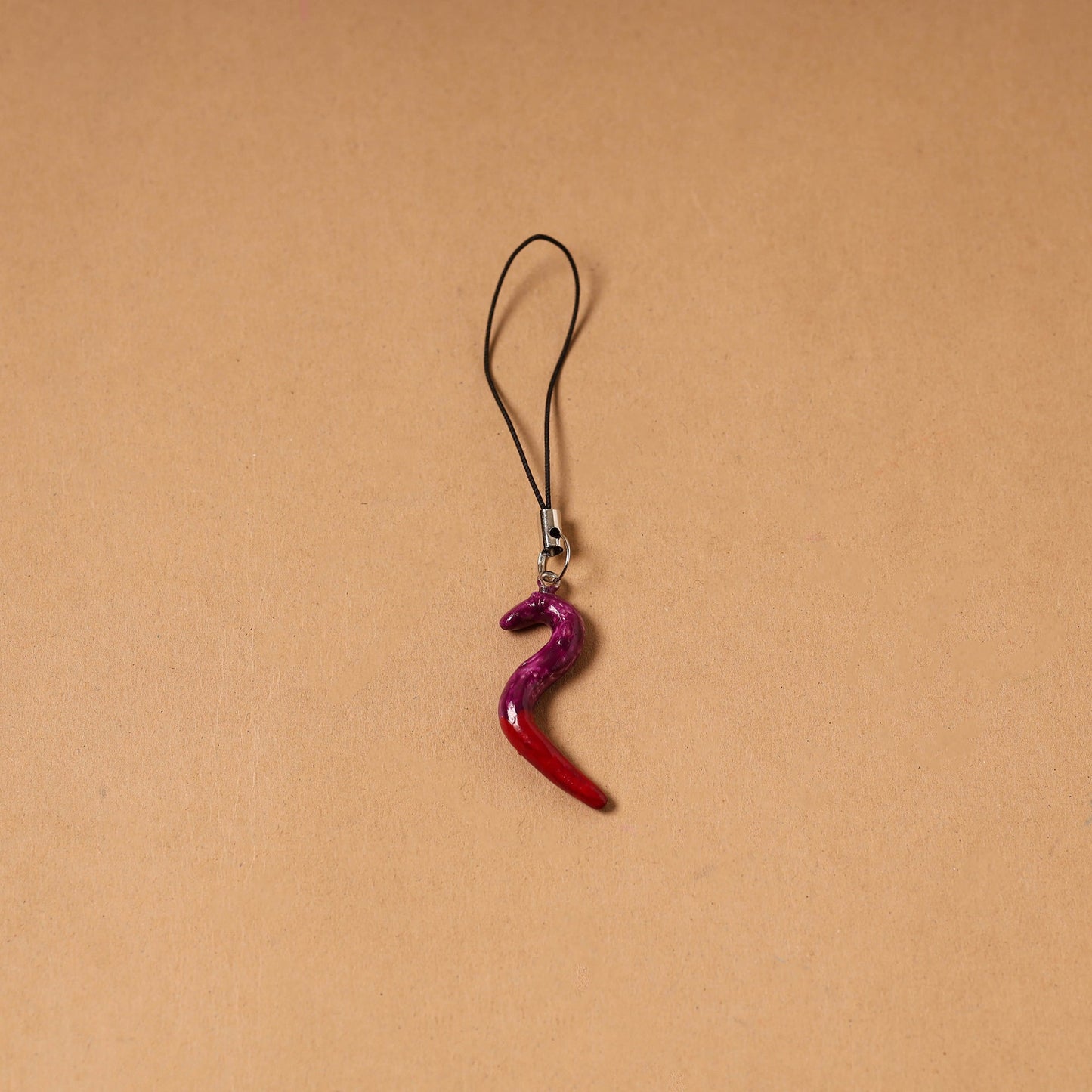 Red - quirklets handpainted clay italian horn bag charm