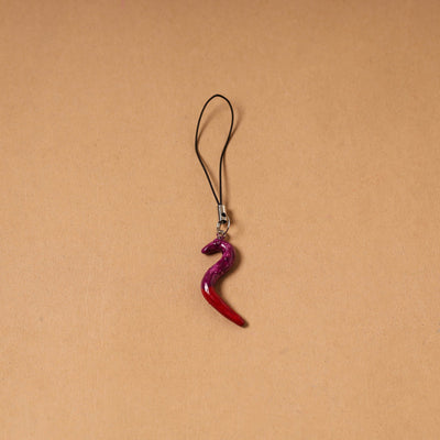Red - quirklets handpainted clay italian horn bag charm