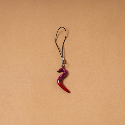 Red - quirklets handpainted clay italian horn bag charm
