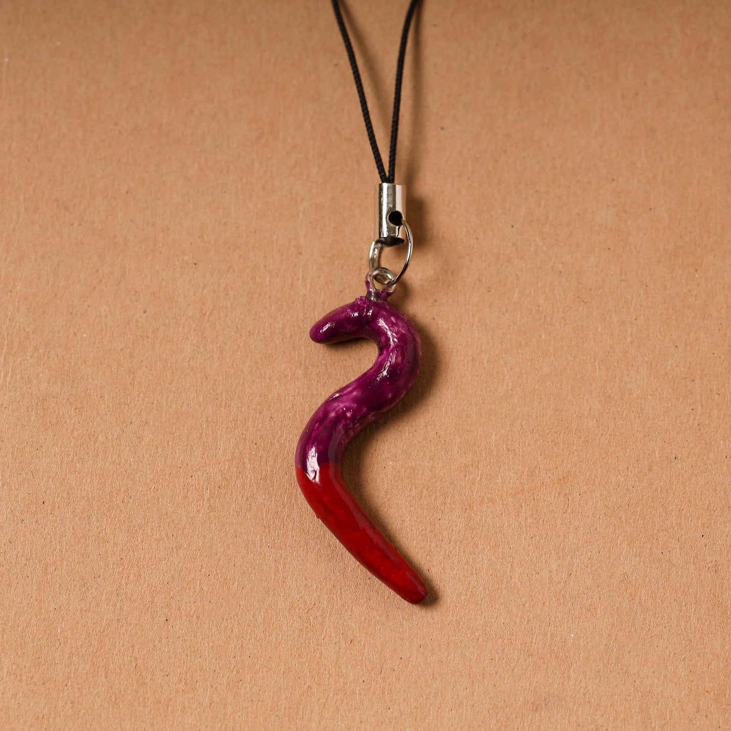 Red - quirklets handpainted clay italian horn bag charm