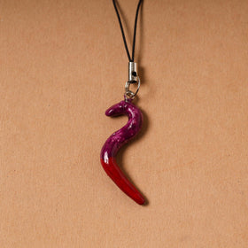 Red - quirklets handpainted clay italian horn bag charm