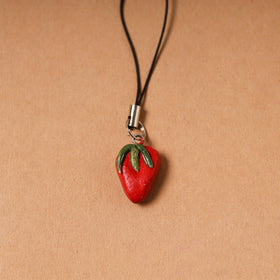 Red - quirklets handpainted clay strawberry bag charm