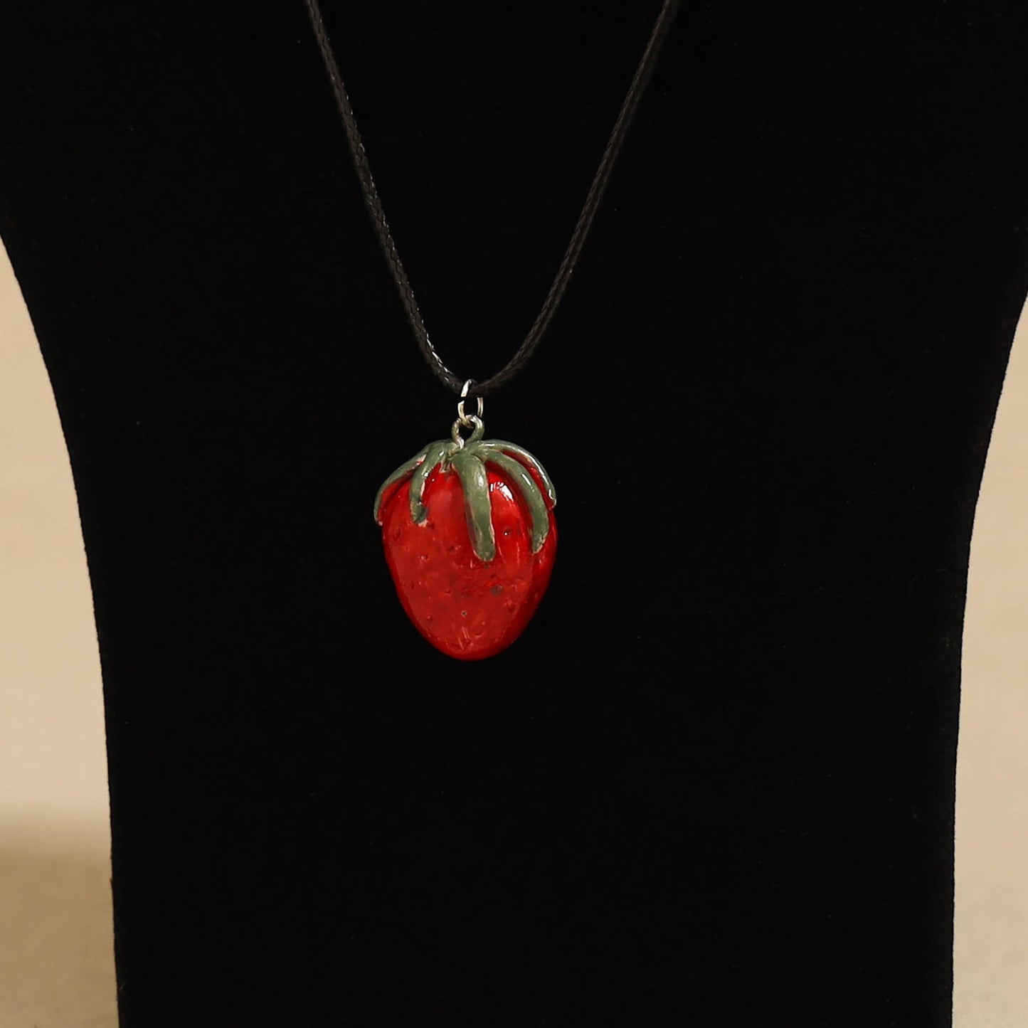 Quirklets handpainted clay pendant necklace 25 - handcrafted