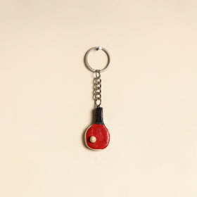 Red - quirklets handpainted clay table tennis keychain 09