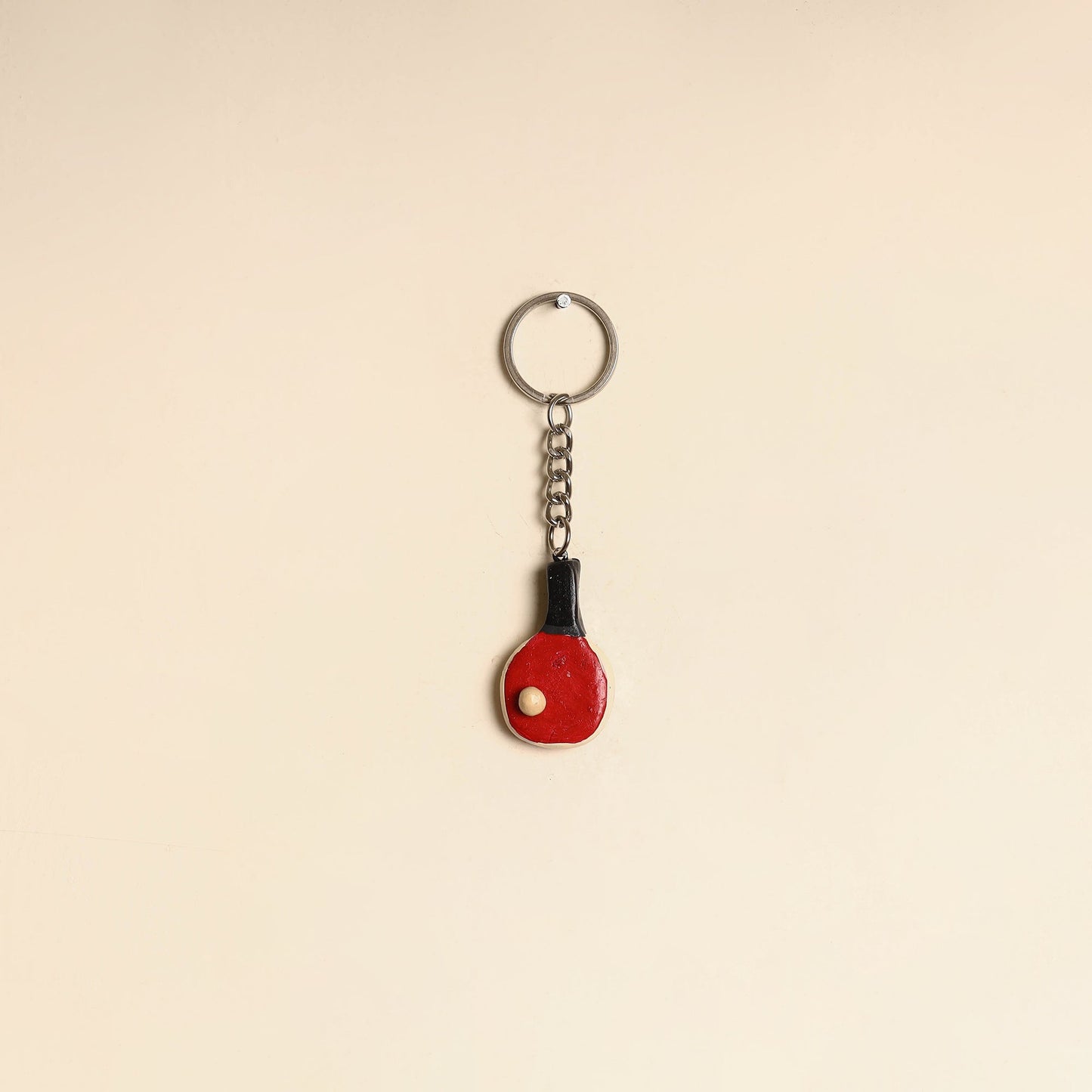 Red - quirklets handpainted clay table tennis keychain 09