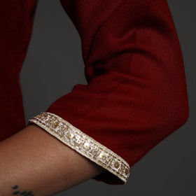 Red - Raahi Plain Merino Woolen Kurta