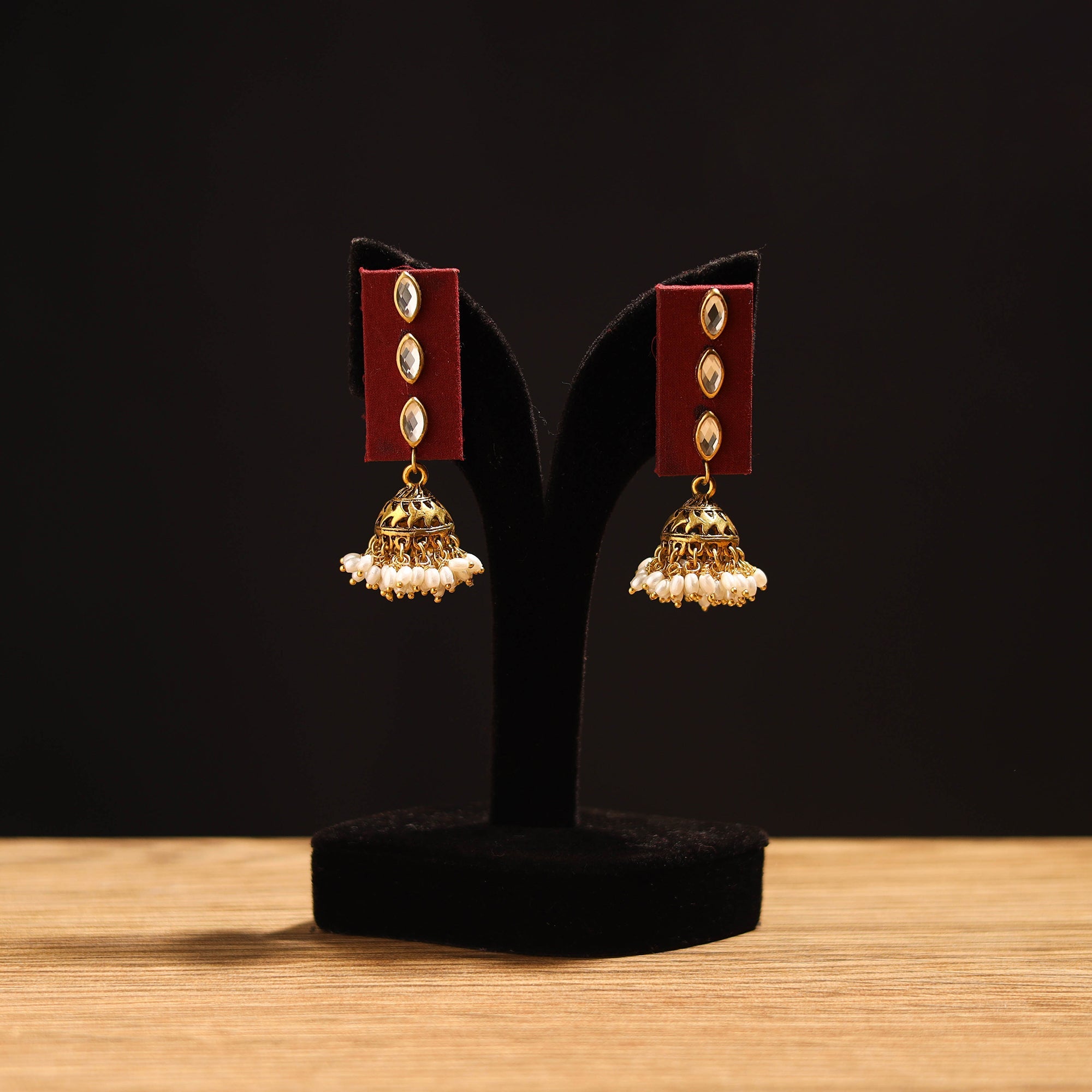 Red - Noor Fabart GS Handcrafted Earrings main image 1