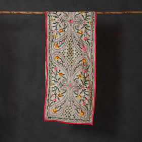 Red - ranihati chanderi silk hand embroidered stole 11