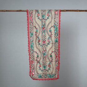 Red Ranihati Chanderi Silk Embroidered Stole