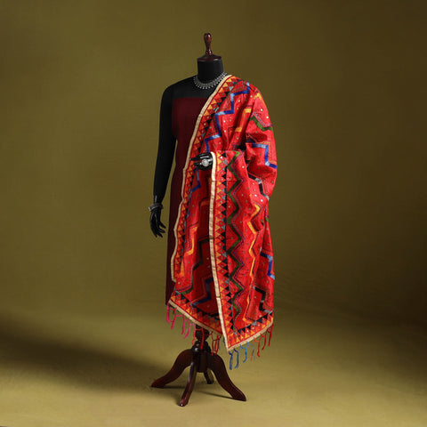 Ranihati chanderi silk zig zag hand embroidery dupatta 11