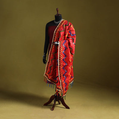 Ranihati chanderi silk zig zag hand embroidery dupatta 14