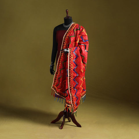 Ranihati chanderi silk zig zag hand embroidery dupatta 14