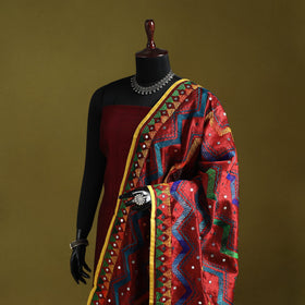 Ranihati chanderi silk zig zag hand embroidery dupatta 16