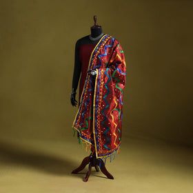 Ranihati chanderi silk zig zag hand embroidery dupatta 17