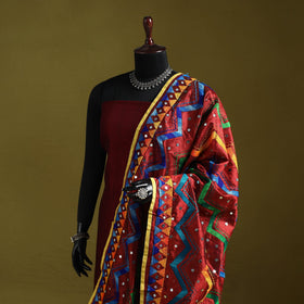 Ranihati chanderi silk zig zag hand embroidery dupatta 17