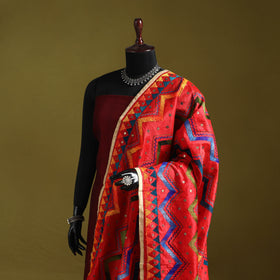 Ranihati chanderi silk zig zag hand embroidery dupatta 22