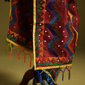 Ranihati chanderi silk zig zag hand embroidery dupatta 28