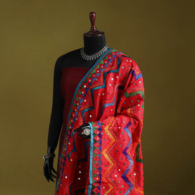 Ranihati chanderi silk zig zag hand embroidery dupatta 34