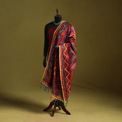 Ranihati chanderi silk zig zag hand embroidery dupatta 46