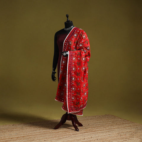 Ranihati chapa work chanderi silk hand embroidery dupatta