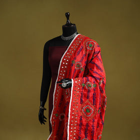 Ranihati chapa work chanderi silk hand embroidery dupatta