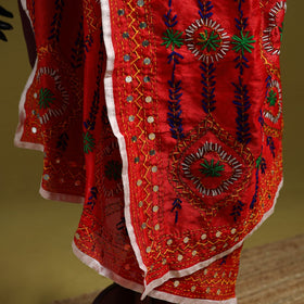 Ranihati chapa work chanderi silk hand embroidery dupatta