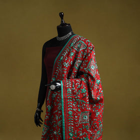 Ranihati chapa work chanderi silk hand embroidery dupatta