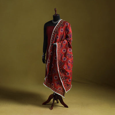 Ranihati chapa work chanderi silk hand embroidery dupatta