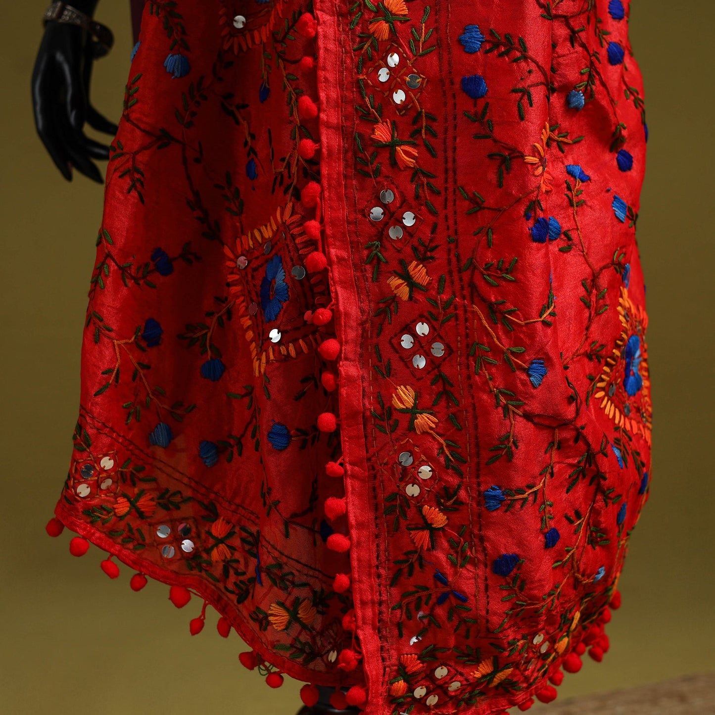 Ranihati chapa work chanderi silk hand embroidery dupatta