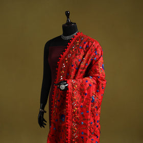 Ranihati chapa work chanderi silk hand embroidery dupatta